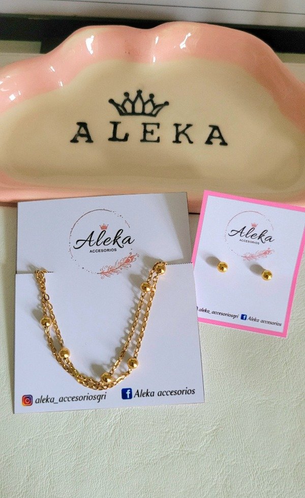Producto - Conjunto bolitas de acero dorado