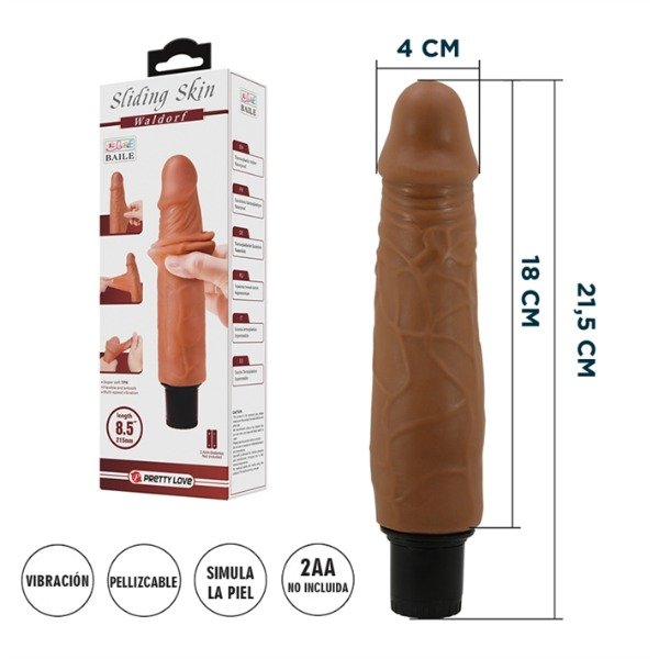 Producto - VIBRADOR COLOR PIEL REALISTA DESLIZANTE