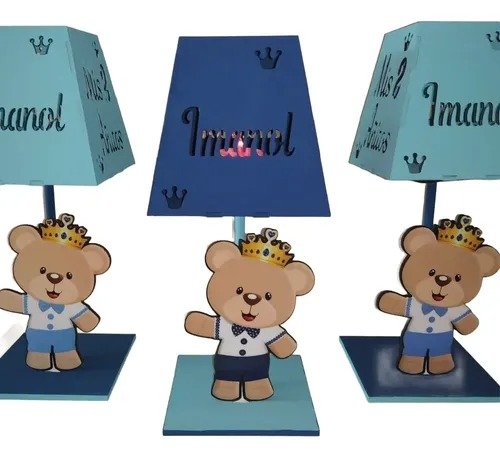 Producto - Souvenirs Decorado Ositos Mdf 20u+2 Centrales+luz Led - 7