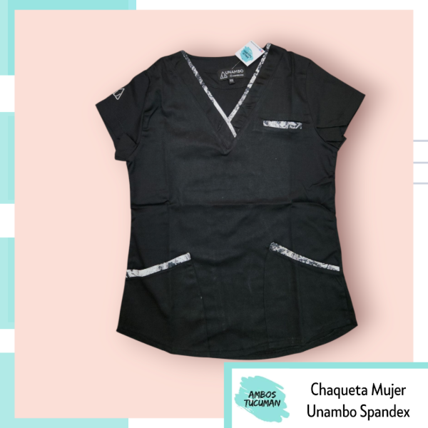 Producto - Chaqueta Unambo Negra con detalles Spandex