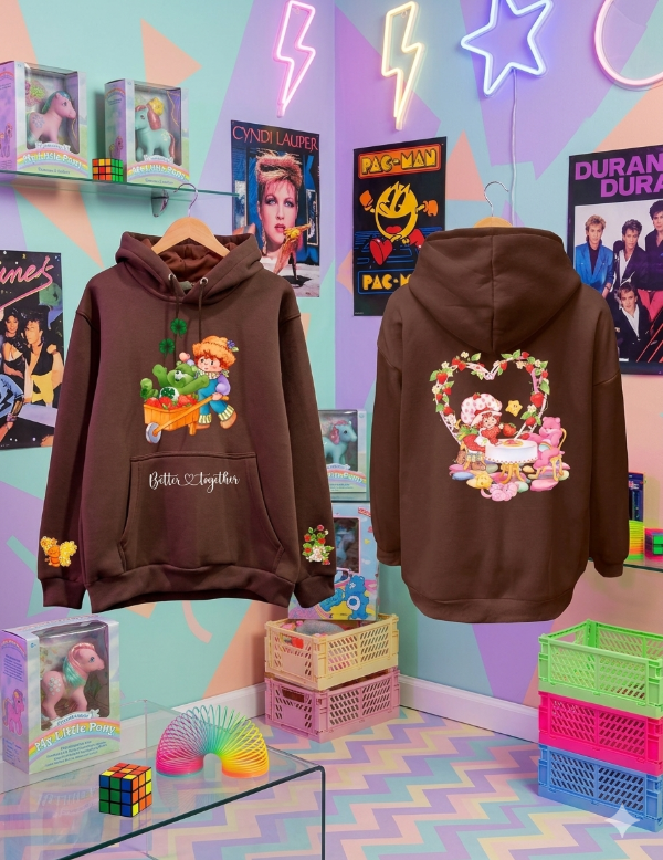 Producto - Buzo Canguro Algodon Frutillitas Marrón Avellana