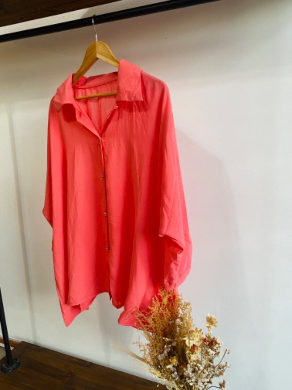 Producto - Camisa Gaia Lino Coral