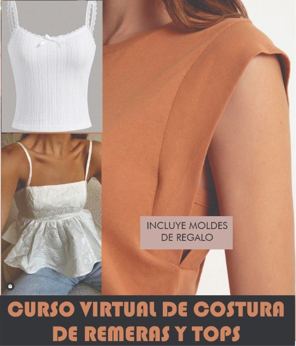 Producto - CURSO DE COSTURA DE REMERAS Y TOPS -moldes de regalo-