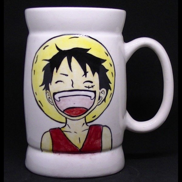 Producto - Luffy - One Piece  - Taza/Jarro - Ceramica Artesanal Pintada a Mano