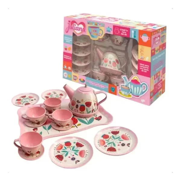 Producto - Hora Del Té Juliana Set De Juego Caja 14 Piezas Color Rosa