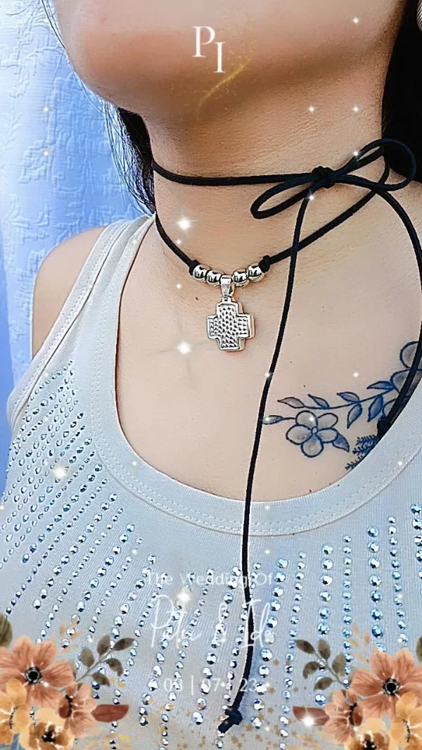 Producto - Chokers gamuza acero