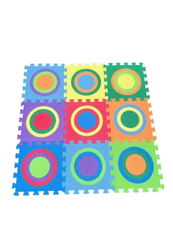 Producto - PISO GOMA EVA CIRCULOS ENCASTRABLES (9 piezas)