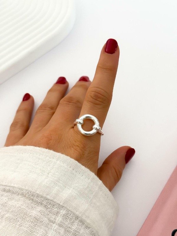 Producto - Anillo Aro Regulable Acero Blanco