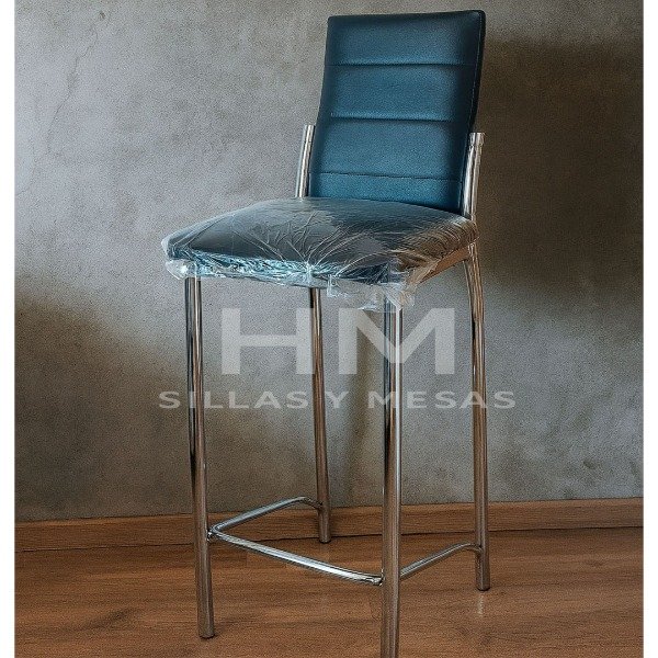 Producto - Banqueta Sevilla con pespuntes  TAPIZADO PREMIUM caño cromado