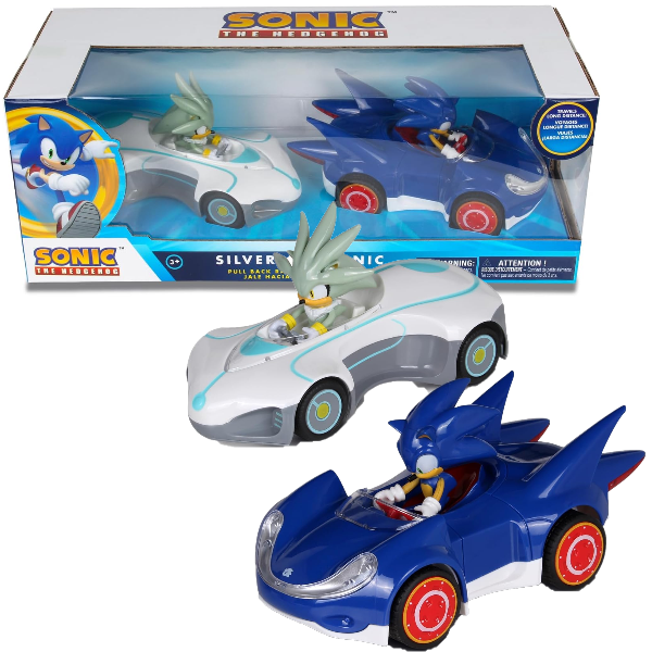 Producto - Sonic The Hedgehog Racers Silver And Sonic Pull Back Pack Doble