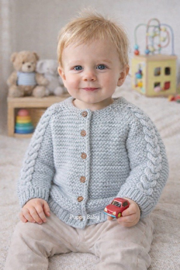 Producto - Saquito Trenzas - Talle 0-3 meses