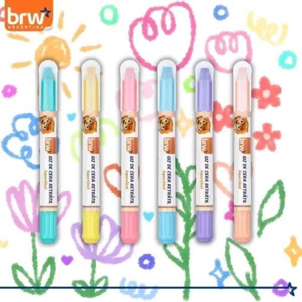 Producto - Crayones De Cera Retráctil- Blister X6- BRW