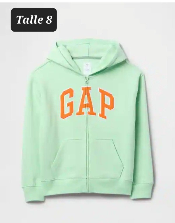 Producto - Campera con friza gap talle 8 verde agua
