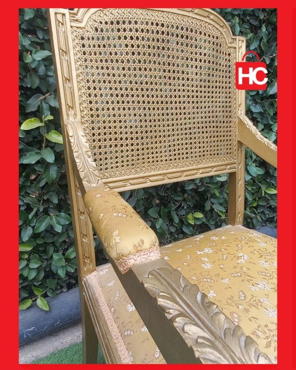 Producto - Juego de comedor antiguo estilo Luis XVI (4 sillas + 2 sillones de cabecera) - 8