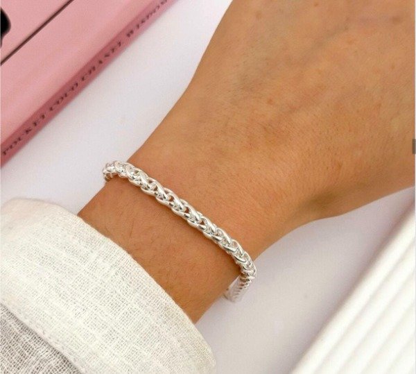 Producto - PULSERA ACERO BCO TRENZADA