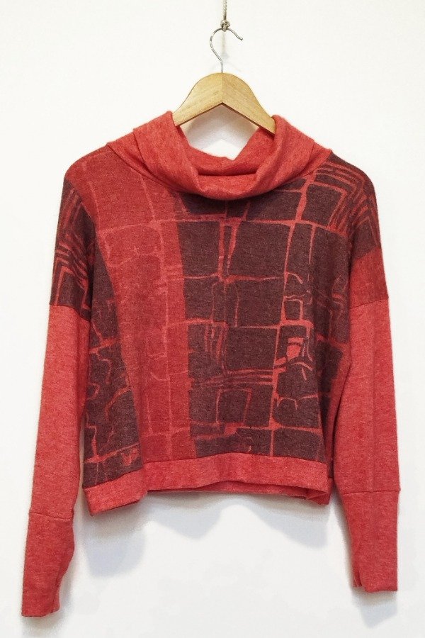 Producto - Polera Elba -coral pastel estampa Campo-