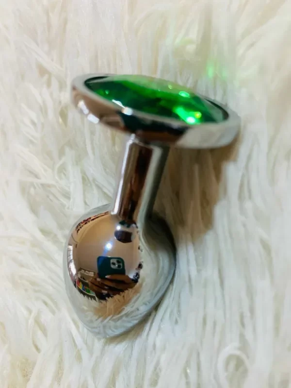 Producto - SEXS PLUG ANAL DE METAL CON GEMA VERDE 2,6 x 7 cm - 0