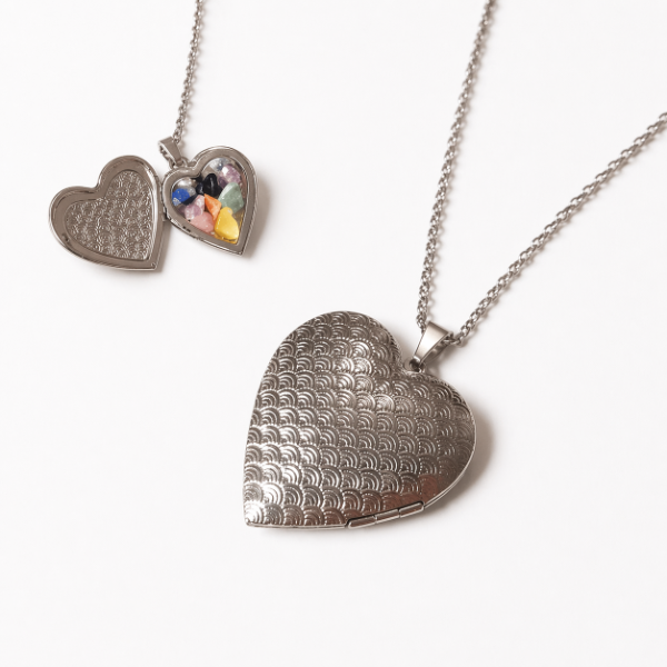 Producto - Relicario Corazón grande acero quirúrgico