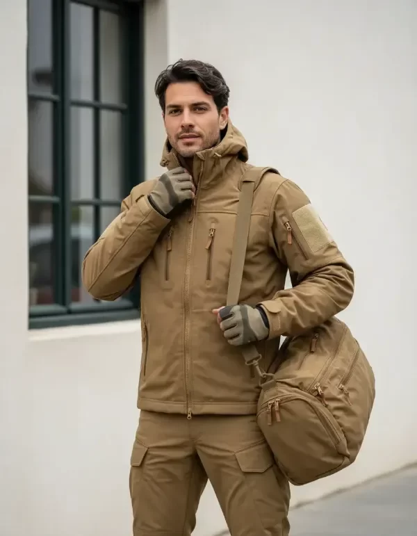 Conjunto Tactico Softshell Campera y Pantalon Camel — imagen 3