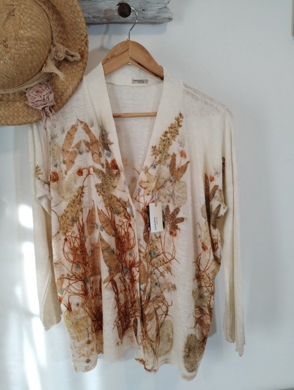 Producto - Kimono ECOPRINT Hilo WHITE corto