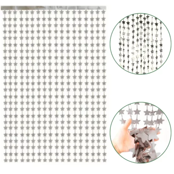 Producto - Cortina de estrellas color plateado
