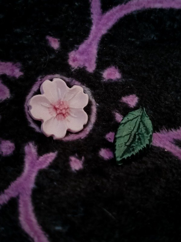 Producto - Imán doble flor de cerezo y hoja