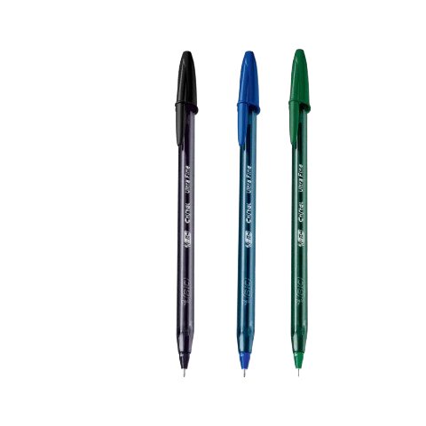 Producto - Bolígrafo Bic Cristal Ultra Fine 0.7 mm  Colores Azul Negro y Verde