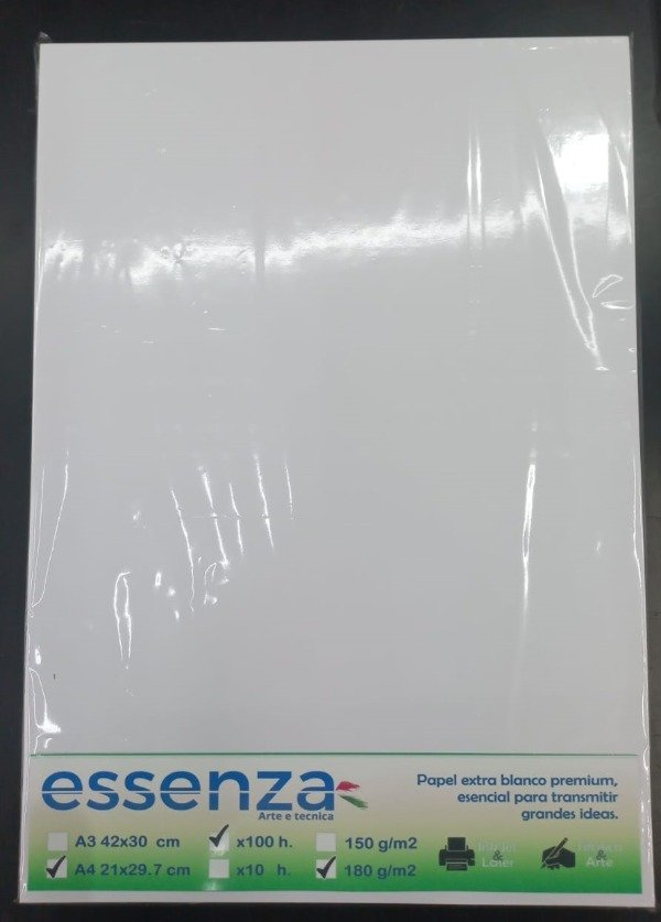 Producto - Papel premiun Essenza A4 180grs x100H