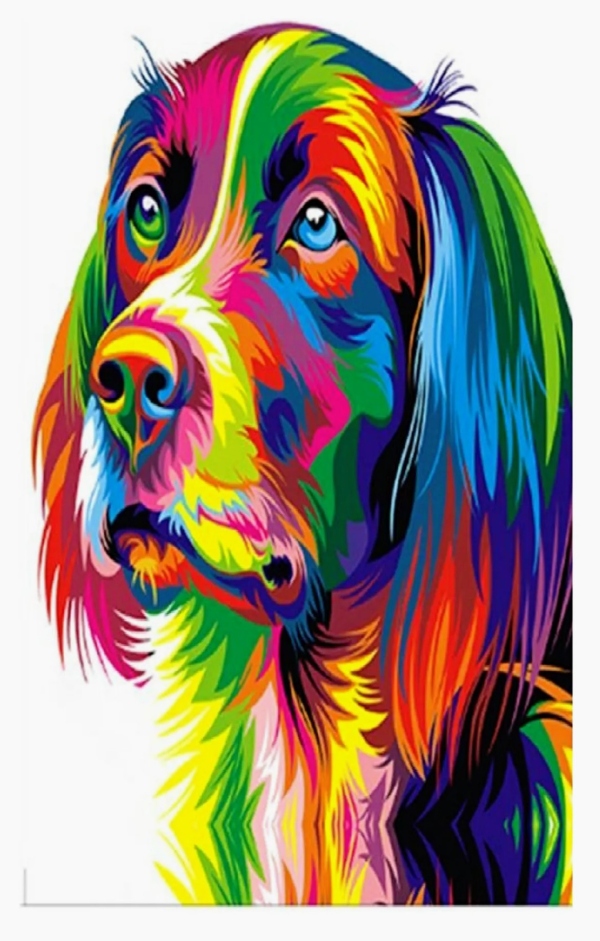 Producto - Kit de pintura por diamante Perro multicolor 30x40cm