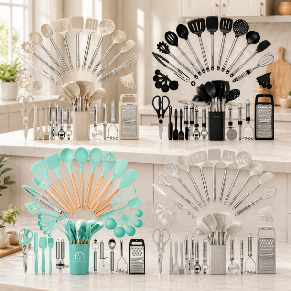 Producto - Juego Completo de Utensilios de Cocina de Silicona