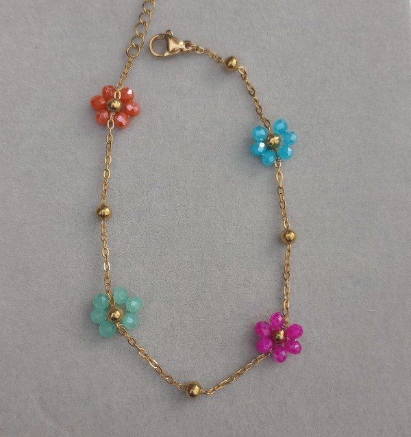 Producto - Pulsera Dorada con Flores