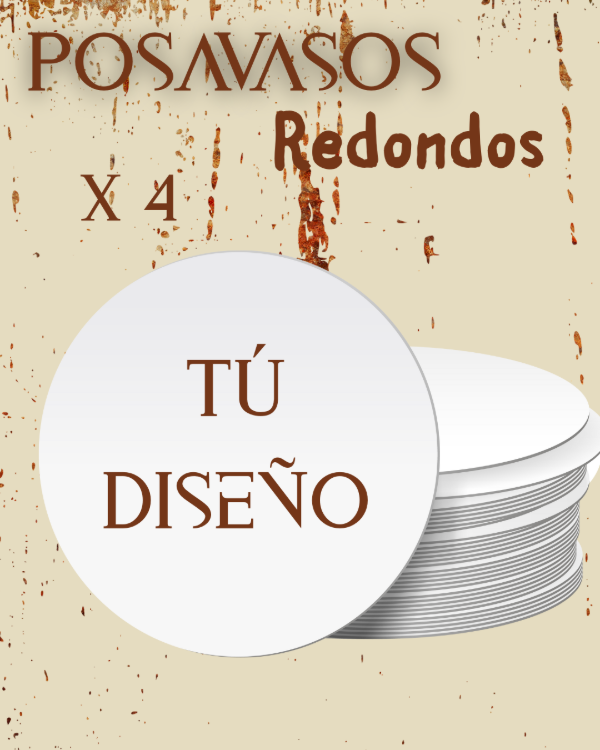 Producto - Posavasos de Madera Redondos x 4-Personalizados
