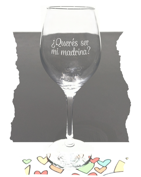 Producto - Copa querés ser mi madrina - querés ser mi padrino