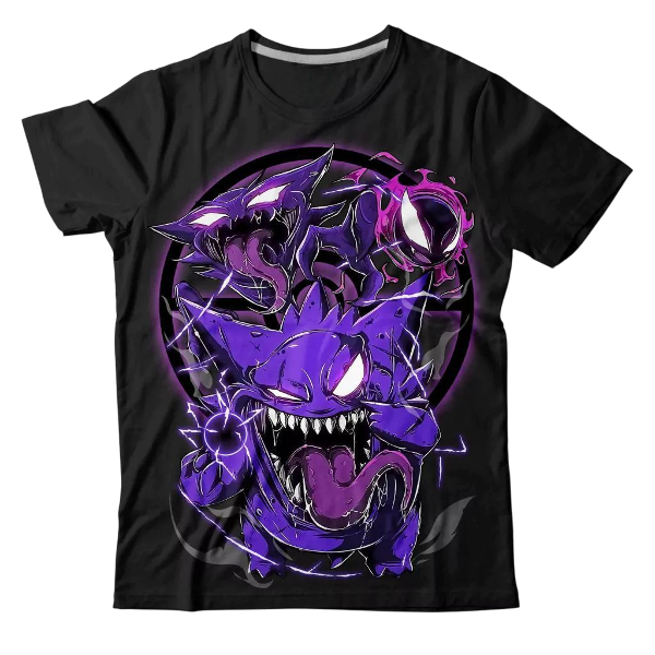 Producto - Remera Pókemon Gengar FOTOLUMINISCENTE