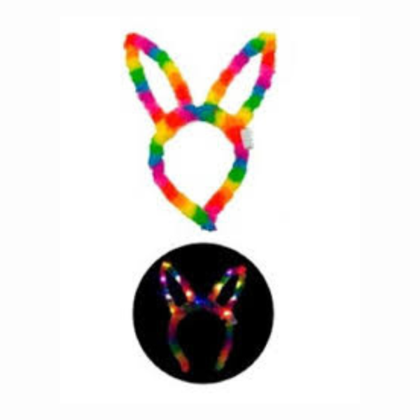 Producto - Vincha conejo peluche con luz color multicolor