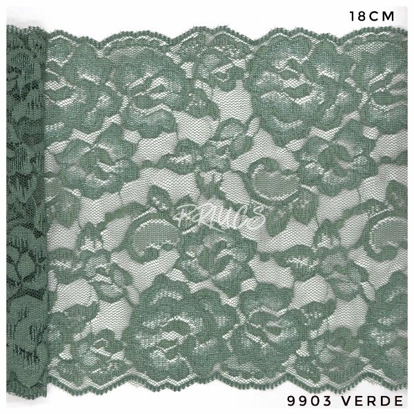Producto - 9903 PUNTILLA ELASTIZADA VERDE 18 cm