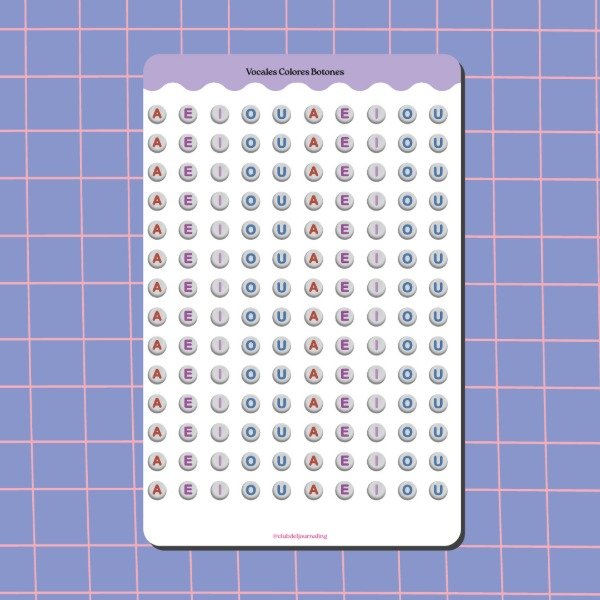 Producto - Stickers Letras Mostacilla - Vocales Multicolor