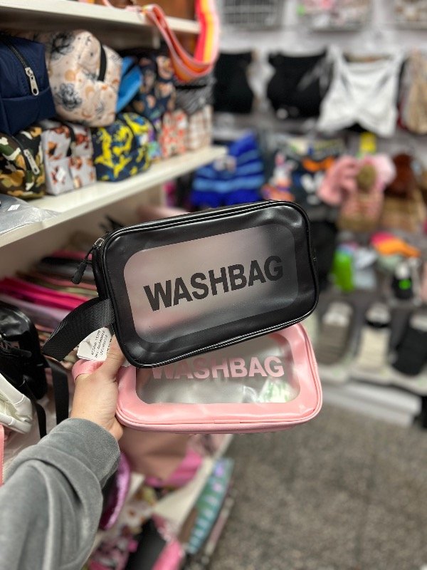 Producto - Neceser Washbag transparente mediano negro o rosa - 0