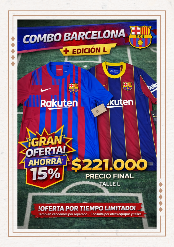 Producto - Combo FC Barcelona Camisetas Titulares 20/21 + 21/22 Nike Originales Talle L