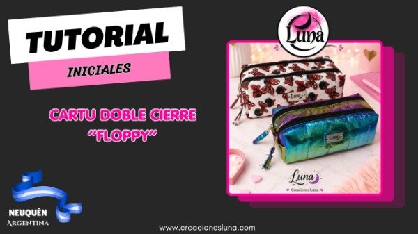 Producto - TUTORIAL INICIALES - Cartuchera doble cierre "Floppy"