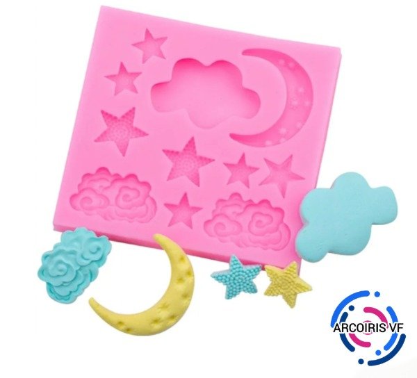 Producto - Molde estrellas luna nubes