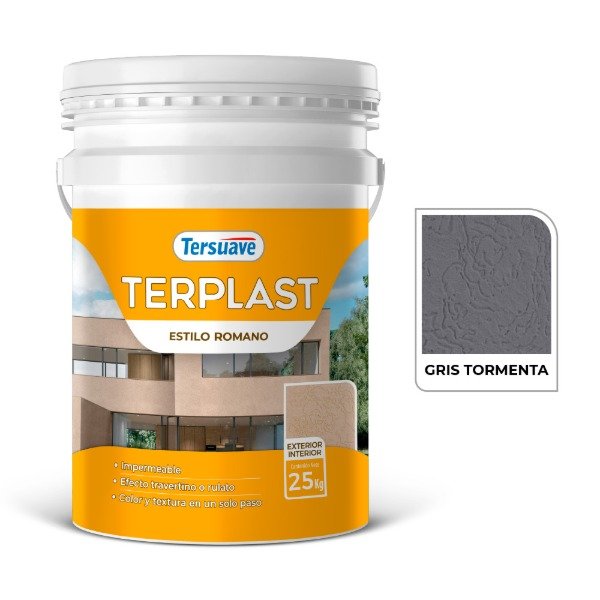 Producto - Terplast Romano Mediano Gris Tormenta x 25 kgs.