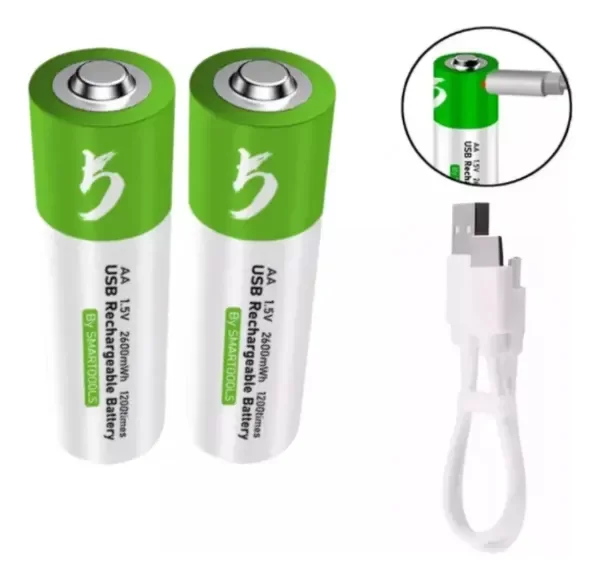 Producto - PILAS RECARGABLE DELEEX AA 1.5V USB CILINDRICA