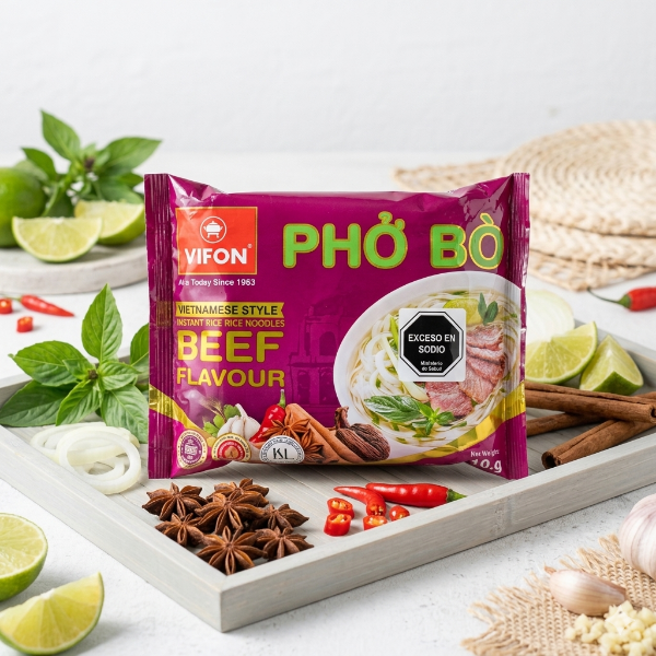 Producto - Ramen VIFON Fideos anchos de Arroz sabor De Carne (60gr)