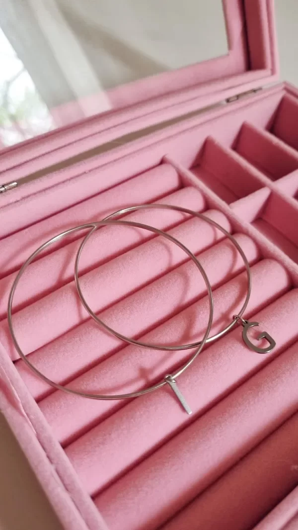 Producto - Esclavas acero quirúrgico iniciales G/I