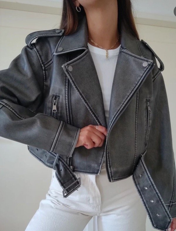 Producto - CAMPERA CUERO GRIS