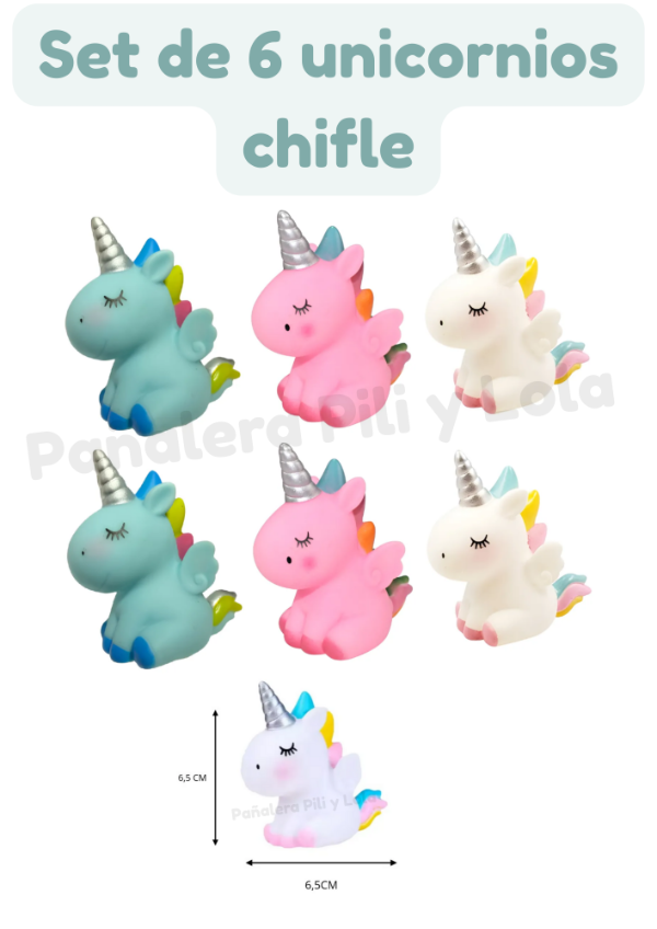 Producto - Set de 6 unicornios chifles