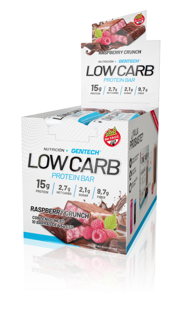 Producto - Low Carb Protein Bar 10 Unid Gentech Sin Tacc Barras Proteicas Bajas Calorías
