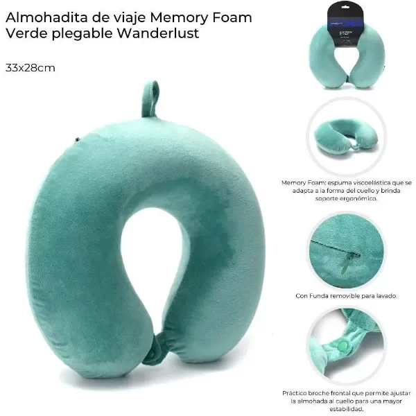 Producto - Almohadita de viaje memory foam - VERDE - 0