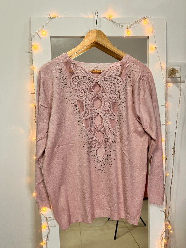 Producto - Sweaters Importados Espalda Brillos Strass - L-XL ROSA -TRANSFERENCIA 48.000